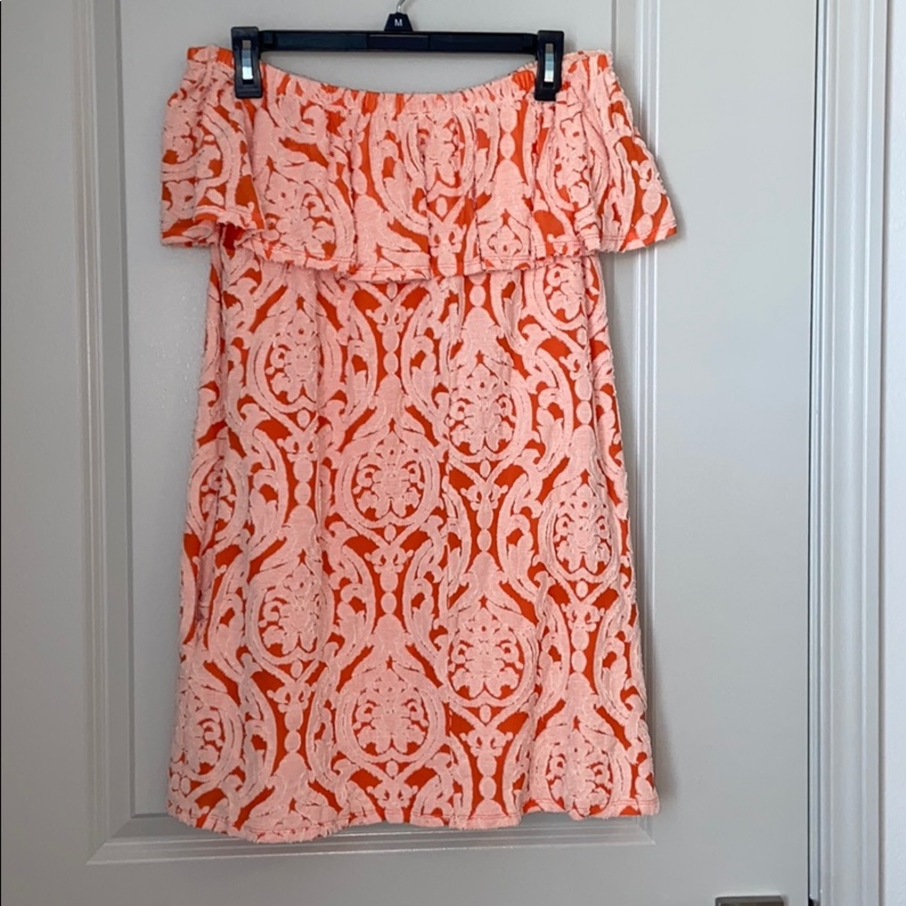 Impeccable Pig Orange Off the shoulder Dress